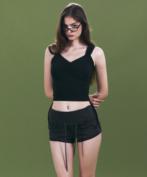 Mov Shirring Sleeveless Top (Black)