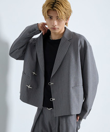 SERACE（セラス）の「【SERACE】 FIREMAN STRIPE SHORT TAILORED JACKET / ファイヤーマンストライプショートテーラードジャケット（テーラードジャケット）」