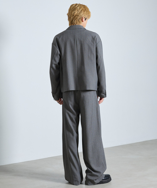 SERACE（セラス）の「【SERACE】 FIREMAN STRIPE SHORT TAILORED JACKET / ファイヤーマンストライプショートテーラードジャケット（テーラードジャケット・メンズ・グレー/ブラック・S/M/L）」の15枚目の写真