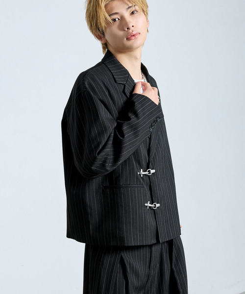 SERACE（セラス）の「【SERACE】 FIREMAN STRIPE SHORT TAILORED JACKET / ファイヤーマンストライプショートテーラードジャケット（テーラードジャケット・メンズ・グレー/ブラック・S/M/L）」の21枚目の写真