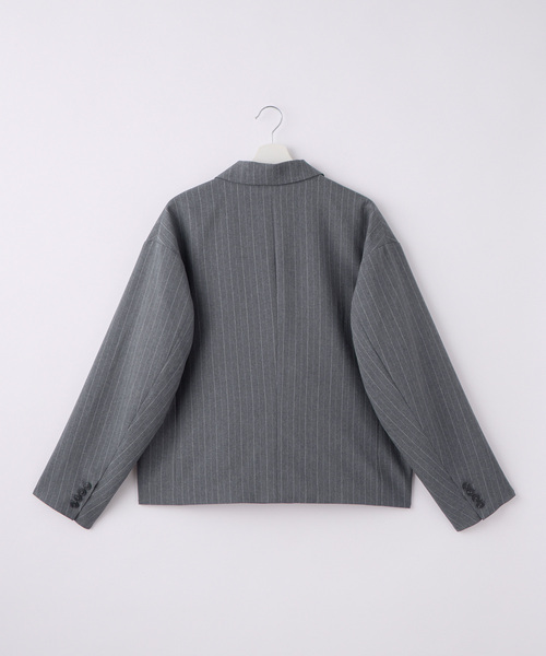 SERACE（セラス）の「【SERACE】 FIREMAN STRIPE SHORT TAILORED JACKET / ファイヤーマンストライプショートテーラードジャケット（テーラードジャケット・メンズ・グレー/ブラック・S/M/L）」の17枚目の写真
