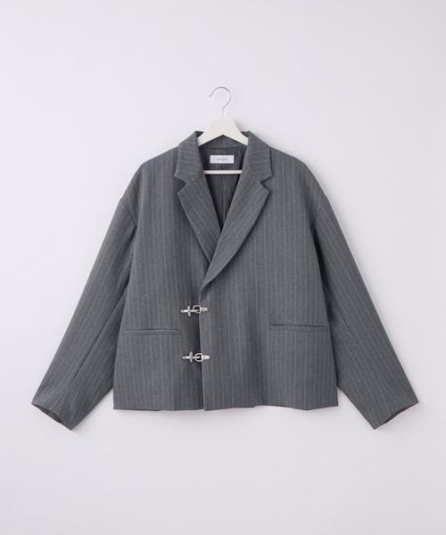 SERACE（セラス）の「【SERACE】 FIREMAN STRIPE SHORT TAILORED JACKET / ファイヤーマンストライプショートテーラードジャケット（テーラードジャケット・メンズ・グレー/ブラック・S/M/L）」の16枚目の写真