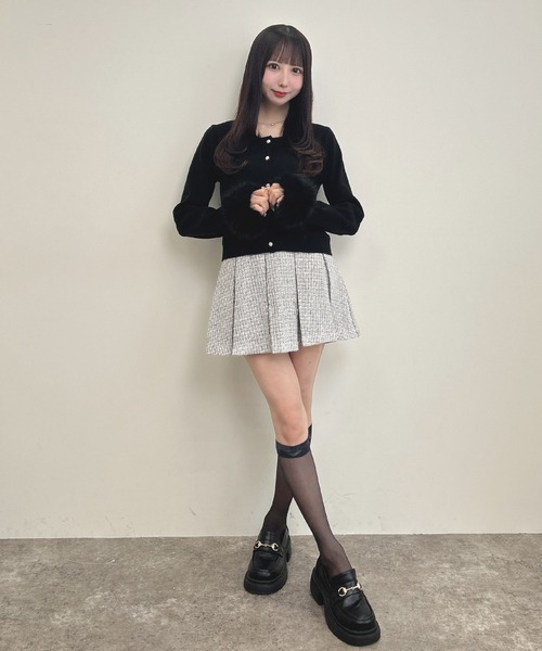 INGNI(イング)の「袖フェイクファーニットカーディガン(カーディガン/ボレロ・レディース・アイボリー/ピンク/ブラック・M)」の15枚目の写真