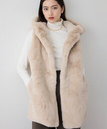 <WEB&一部店舗限定>【THE PAUSE】フェイクレッキスフードジレ