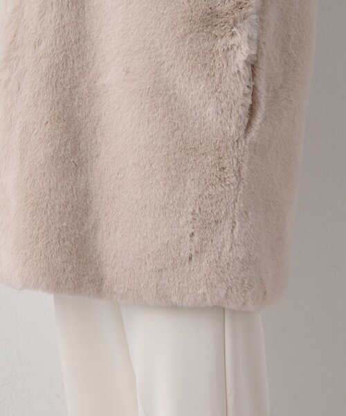 THE PAUSE（ザ ポーズ）の「＜WEB＆一部店舗限定＞【THE PAUSE】フェイクレッキスフードジレ（ベスト・レディース・アイボリー/グレイッシュベージュ・FREE）」の7枚目の写真
