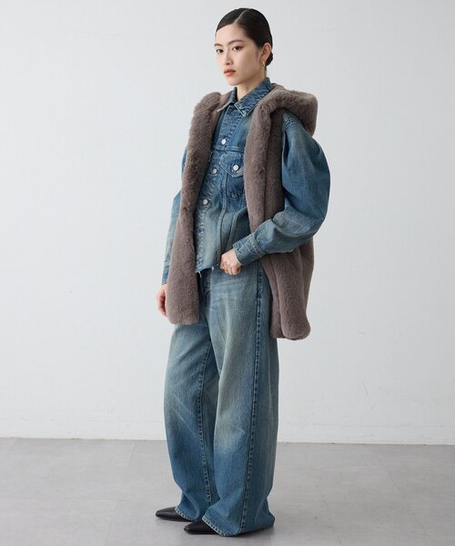 THE PAUSE（ザ ポーズ）の「＜WEB＆一部店舗限定＞【THE PAUSE】フェイクレッキスフードジレ（ベスト・レディース・アイボリー/グレイッシュベージュ・FREE）」の18枚目の写真