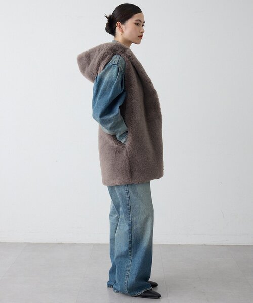 THE PAUSE（ザ ポーズ）の「＜WEB＆一部店舗限定＞【THE PAUSE】フェイクレッキスフードジレ（ベスト・レディース・アイボリー/グレイッシュベージュ・FREE）」の11枚目の写真