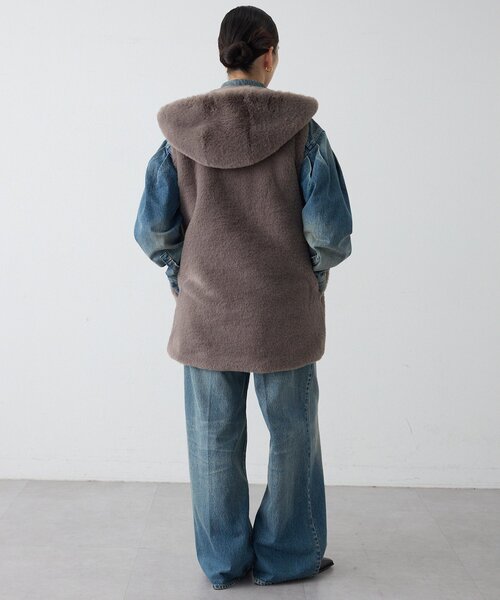 THE PAUSE（ザ ポーズ）の「＜WEB＆一部店舗限定＞【THE PAUSE】フェイクレッキスフードジレ（ベスト・レディース・アイボリー/グレイッシュベージュ・FREE）」の21枚目の写真