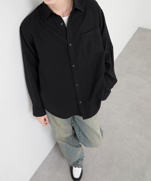 CIYOT(シヨウト)の「【CIYOT】ビエラ チェック / 無地 ルーズシルエット レギュラーカラーシャツ<保温>(シャツ/ブラウス・メンズ・ブラック/ダークネイビー/スミクロ/ブラウン/アイボリー/グリーン・L/M/S)」の20枚目の写真