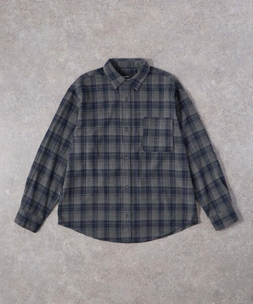 CIYOT(シヨウト)の「【CIYOT】ビエラ チェック / 無地 ルーズシルエット レギュラーカラーシャツ<保温>(シャツ/ブラウス・メンズ・ブラック/ダークネイビー/スミクロ/ブラウン/アイボリー/グリーン・L/M/S)」の15枚目の写真