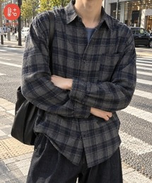 CIYOT（シヨウト）の「【CIYOT】ビエラ チェック   無地 ルーズシルエット レギュラーカラーシャツ<保温>（シャツ/ブラウス）」