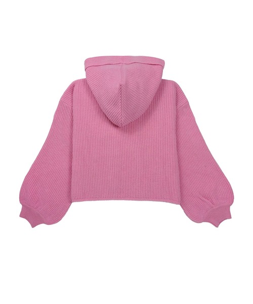 MSGM(エムエスジーエム)の「エンブロイダリー リブニットパーカー(ニット/セーター・レディース・ピンク/ブラウン/ベージュ・S)」の4枚目の写真