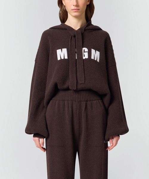 MSGM(エムエスジーエム)の「エンブロイダリー リブニットパーカー(ニット/セーター・レディース・ピンク/ブラウン/ベージュ・S)」の10枚目の写真