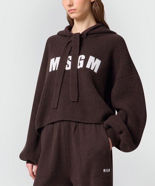MSGM(エムエスジーエム)の「エンブロイダリー リブニットパーカー(ニット/セーター・レディース・ピンク/ブラウン/ベージュ・S)」の13枚目の写真