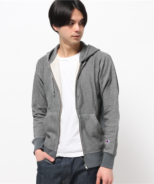 Champion(チャンピオン)の「【Champion/チャンピオン】メンズ リバースウィーブジップスウェットパーカー(10oz)(パーカー・メンズ・ホワイト/グレー系その他/グリーン系その他/ヘザーチャコール/イエロー/ブルー系その他/レッド系その他/ミント・LARGE/MEDIUM/X-LARGE)」の3枚目の写真