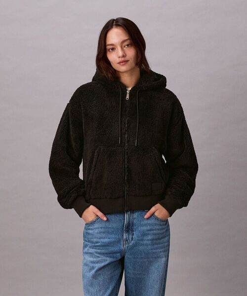 Calvin Klein（カルバン・クライン）の「シェルパジャケット（その他アウター・レディース・ブラウン系その他/アイボリー/ブラック・S/M/XS）」の2枚目の写真