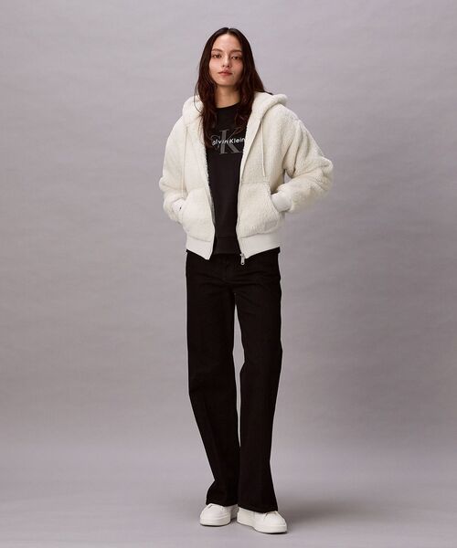 Calvin Klein（カルバン・クライン）の「シェルパジャケット（その他アウター・レディース・ブラウン系その他/アイボリー/ブラック・S/M/XS）」の7枚目の写真