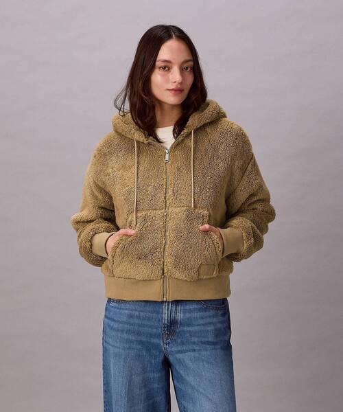 Calvin Klein（カルバン・クライン）の「シェルパジャケット（その他アウター・レディース・ブラウン系その他/アイボリー/ブラック・S/M/XS）」の9枚目の写真
