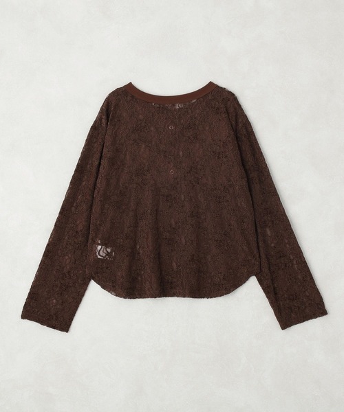 earth music&ecology（アースミュージックアンドエコロジー）の「レースヘンリープルオーバー（Tシャツ/カットソー・レディース・アイボリー/ブラック/ブラウン・FREE）」の17枚目の写真