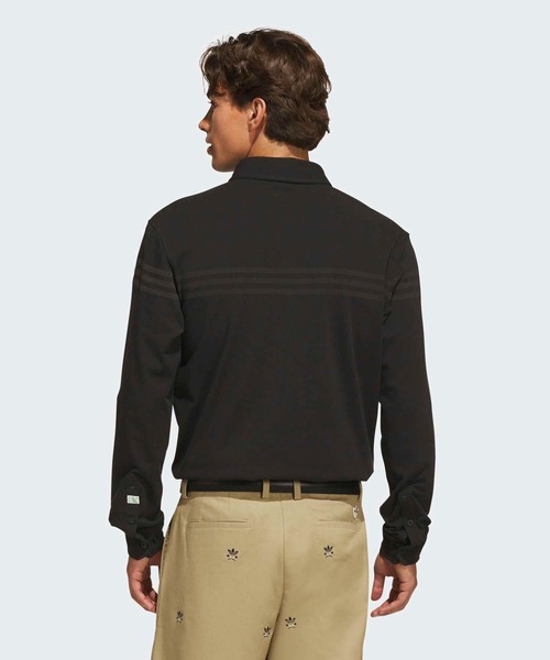 adidas（アディダス）の「Originals Twistknit Button Up Polo Shirt / オリジナルス ツイストニット ボタンアップ ポロシャツ【adidas Golf/アディダスゴルフ】（ポロシャツ・メンズ・ブラック・X-LARGE/SMALL/MEDIUM/LARGE/3XL/XX-LARGE）」の2枚目の写真