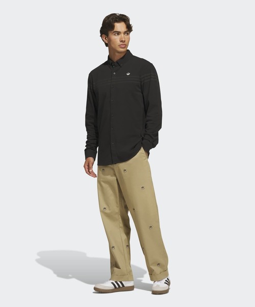 adidas（アディダス）の「Originals Twistknit Button Up Polo Shirt / オリジナルス ツイストニット ボタンアップ ポロシャツ【adidas Golf/アディダスゴルフ】（ポロシャツ・メンズ・ブラック・X-LARGE/SMALL/MEDIUM/LARGE/3XL/XX-LARGE）」の5枚目の写真