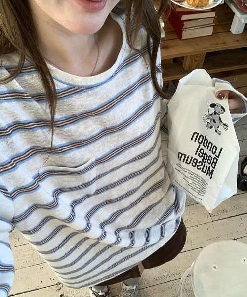 SHEPP(シープ)の「【26年秋冬新作】マルチボーダー ロングスリーブ Tシャツ(Tシャツ/カットソー・レディース・レッド/ブルー/ネイビー・F)」の13枚目の写真