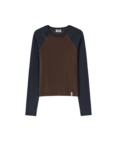 MELLOTORY(メロートリー)の「ツートーンラグランTシャツ (2色)(Tシャツ/カットソー・レディース・ブラウン/レモンイエロー・FREE)」の6枚目の写真