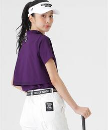 トリコットメッシュ半袖ハイネックカットソー (WOMENS)