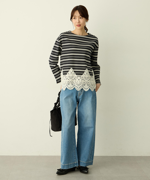 Petit Honfleur(プチオンフルール)の「ストレッチバギーデニムパンツ(その他パンツ・レディース・ブルー/ネイビー・64/67)」の14枚目の写真
