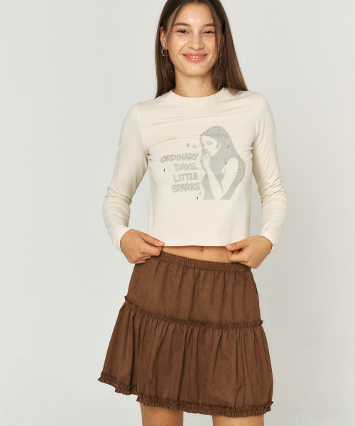 QUAFE(クアフェ)の「CANCAN SUEDE MINI SKIRT_2color(スカート・レディース・ベージュ/ブラウン・FREE)」の10枚目の写真