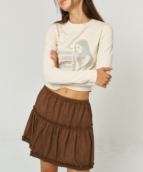 QUAFE(クアフェ)の「CANCAN SUEDE MINI SKIRT_2color(スカート・レディース・ベージュ/ブラウン・FREE)」の11枚目の写真