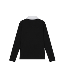 エアロフィット 長袖襟付きTシャツ BK