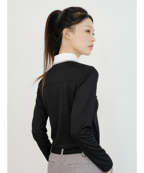 NITINA（ニティナ）の「エアロフィット 長袖襟付きTシャツ BK（Tシャツ/カットソー・レディース・ブラック・SMALL/MEDIUM）」の3枚目の写真