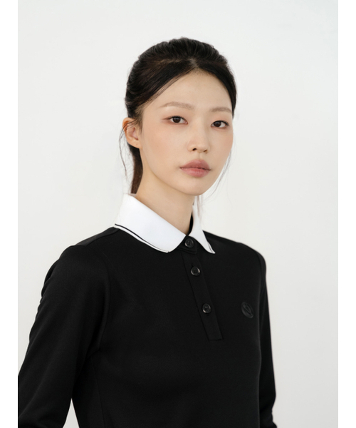 NITINA（ニティナ）の「エアロフィット 長袖襟付きTシャツ BK（Tシャツ/カットソー・レディース・ブラック・SMALL/MEDIUM）」の4枚目の写真