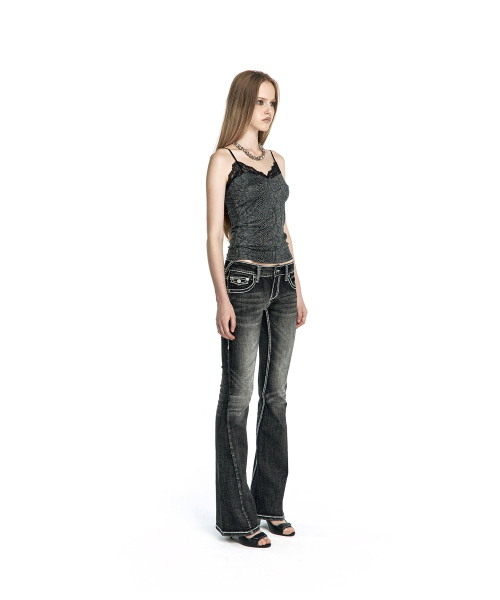 KASHIKO(カシコ)の「Western Curve Embroidery Jeans Black(デニムパンツ・レディース・その他・SMALL/MEDIUM)」の4枚目の写真