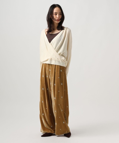 BAYFLOW（ベイフロー）の「エンブロイダリーベロアパンツ（その他パンツ・レディース・ブラウン/アイボリー・MEDIUM/SMALL）」の5枚目の写真