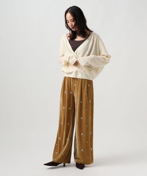 BAYFLOW（ベイフロー）の「エンブロイダリーベロアパンツ（その他パンツ・レディース・ブラウン/アイボリー・MEDIUM/SMALL）」の4枚目の写真