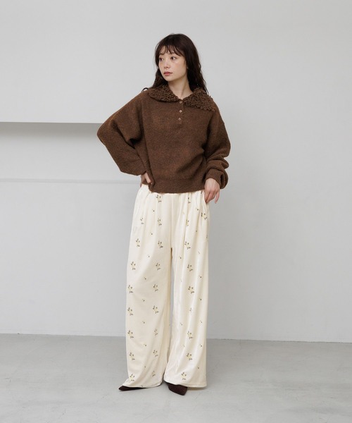 BAYFLOW（ベイフロー）の「エンブロイダリーベロアパンツ（その他パンツ・レディース・ブラウン/アイボリー・MEDIUM/SMALL）」の20枚目の写真