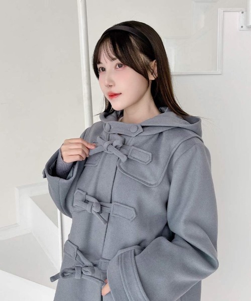 F i.n.t（フィント）の「リボン釦ダッフルコート/fint フィント（ダッフルコート・レディース・ブルーグレー/グレー/レッド・FREE）」の16枚目の写真