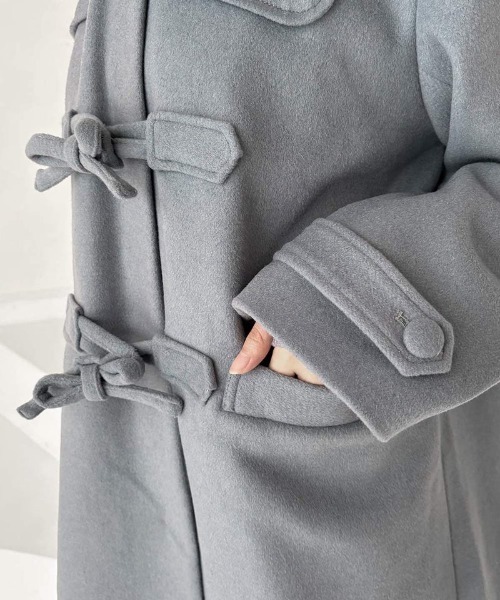 F i.n.t（フィント）の「リボン釦ダッフルコート/fint フィント（ダッフルコート・レディース・ブルーグレー/グレー/レッド・FREE）」の19枚目の写真