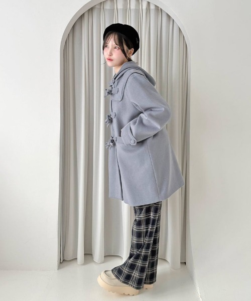F i.n.t（フィント）の「リボン釦ダッフルコート/fint フィント（ダッフルコート・レディース・ブルーグレー/グレー/レッド・FREE）」の12枚目の写真