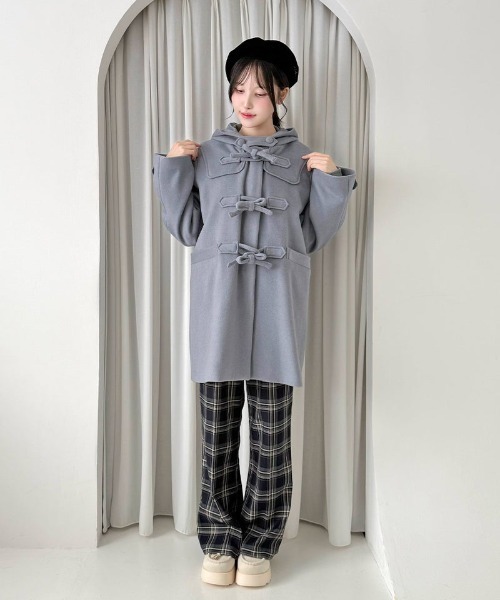 F i.n.t（フィント）の「リボン釦ダッフルコート/fint フィント（ダッフルコート・レディース・ブルーグレー/グレー/レッド・FREE）」の13枚目の写真
