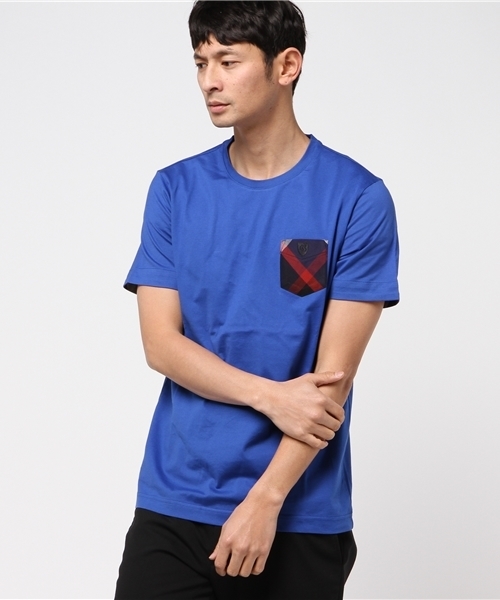 BLACK LABEL CRESTBRIDGE（ブラックレーベル・クレストブリッジ）の「クレストブリッジチェックポケットＴ（Tシャツ/カットソー・メンズ・ネイビー/ダークブルー/ピンク/レッド/ライトグレー/ブラック/オフホワイト/グレー/ダークネイビー/ブルー・LL/L/M/S）」の7枚目の写真