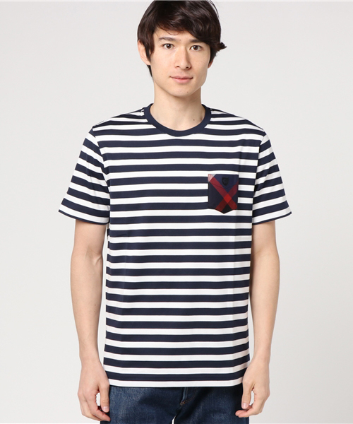 BLACK LABEL CRESTBRIDGE（ブラックレーベル・クレストブリッジ）の「クレストブリッジチェックポケットＴ（Tシャツ/カットソー・メンズ・ネイビー/ダークブルー/ピンク/レッド/ライトグレー/ブラック/オフホワイト/グレー/ダークネイビー/ブルー・LL/L/M/S）」の5枚目の写真