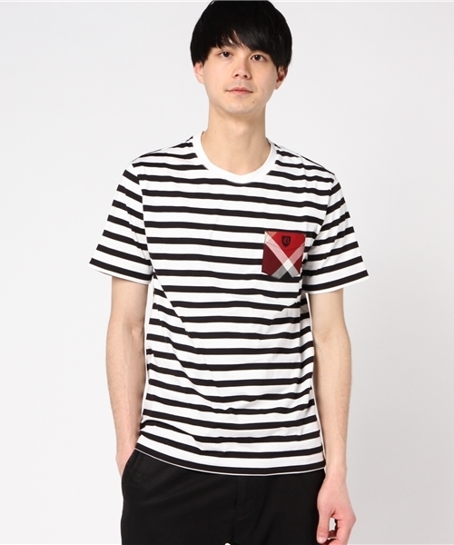 BLACK LABEL CRESTBRIDGE（ブラックレーベル・クレストブリッジ）の「クレストブリッジチェックポケットＴ（Tシャツ/カットソー・メンズ・ネイビー/ダークブルー/ピンク/レッド/ライトグレー/ブラック/オフホワイト/グレー/ダークネイビー/ブルー・LL/L/M/S）」の4枚目の写真