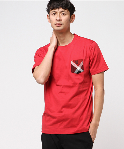 BLACK LABEL CRESTBRIDGE（ブラックレーベル・クレストブリッジ）の「クレストブリッジチェックポケットＴ（Tシャツ/カットソー・メンズ・ネイビー/ダークブルー/ピンク/レッド/ライトグレー/ブラック/オフホワイト/グレー/ダークネイビー/ブルー・LL/L/M/S）」の10枚目の写真