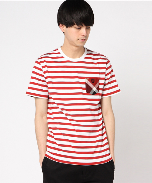 BLACK LABEL CRESTBRIDGE（ブラックレーベル・クレストブリッジ）の「クレストブリッジチェックポケットＴ（Tシャツ/カットソー・メンズ・ネイビー/ダークブルー/ピンク/レッド/ライトグレー/ブラック/オフホワイト/グレー/ダークネイビー/ブルー・LL/L/M/S）」の9枚目の写真