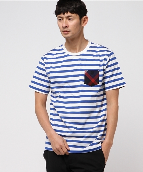 BLACK LABEL CRESTBRIDGE（ブラックレーベル・クレストブリッジ）の「クレストブリッジチェックポケットＴ（Tシャツ/カットソー・メンズ・ネイビー/ダークブルー/ピンク/レッド/ライトグレー/ブラック/オフホワイト/グレー/ダークネイビー/ブルー・LL/L/M/S）」の6枚目の写真