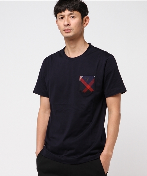 BLACK LABEL CRESTBRIDGE（ブラックレーベル・クレストブリッジ）の「クレストブリッジチェックポケットＴ（Tシャツ/カットソー・メンズ・ネイビー/ダークブルー/ピンク/レッド/ライトグレー/ブラック/オフホワイト/グレー/ダークネイビー/ブルー・LL/L/M/S）」の8枚目の写真