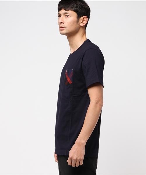 BLACK LABEL CRESTBRIDGE（ブラックレーベル・クレストブリッジ）の「クレストブリッジチェックポケットＴ（Tシャツ/カットソー・メンズ・ネイビー/ダークブルー/ピンク/レッド/ライトグレー/ブラック/オフホワイト/グレー/ダークネイビー/ブルー・LL/L/M/S）」の11枚目の写真